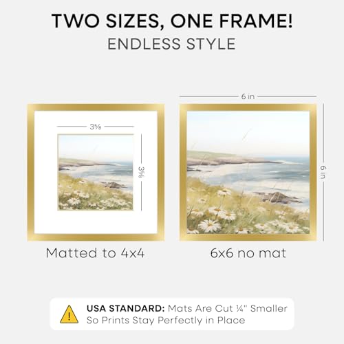 6x6 Gold Picture Frame (2 Count)