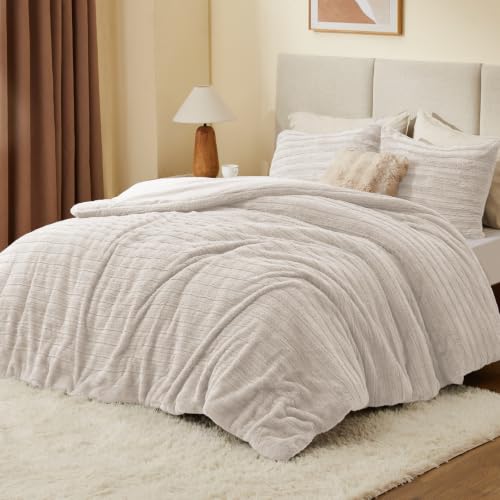 Faux Fur Queen Comforter Set