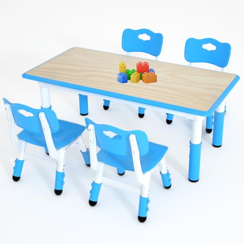 Kids Study Table and 4 Chairs Set