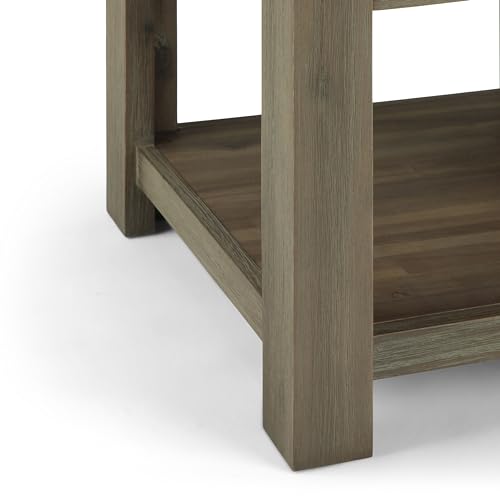 Monroe 22" Wide Solid Wood Rectangular End Table in Grey