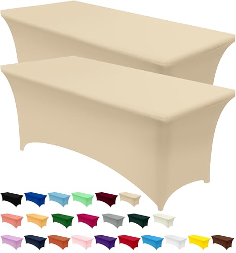 Spandex Table Cloth 2 Pack [6FT (2 Count)