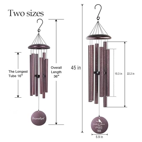 Personalized Memorial Wind Chimes Outdoor Big Deep Sound