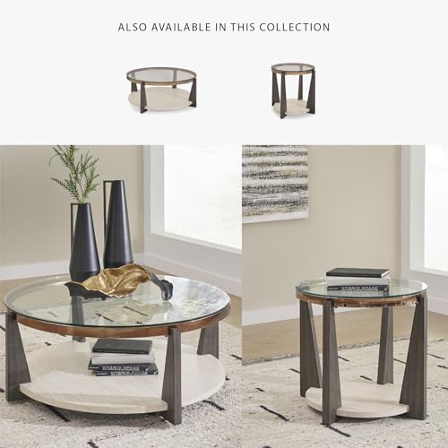 Frazwa Round Glass End Table