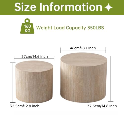 Round Nesting Coffee Table for Small Spaces