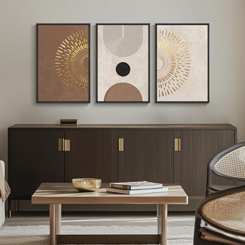Framed Boho Neutral Minimalist Abstract Wall Art (3 Count)