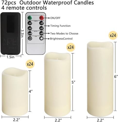 Set of 72 Flameless Led Battery Opeated (72 Count)