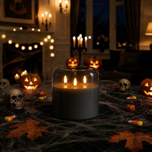 Grey Large Glass Flameless LED Candle (6 Count)