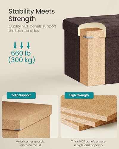 43.3 Inches Folding Storage Ottoman Bench