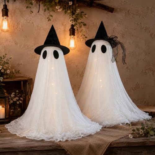 2 Pack Cute Glowing Ghost Decor (2PK-TABLETOP-GHOST)