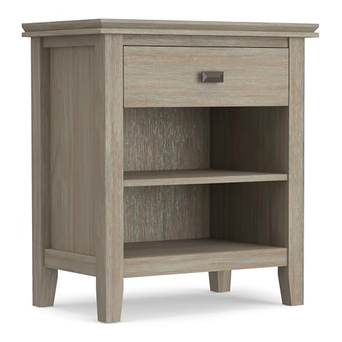 Artisan 24" Solid Wood Bedside Table in Distressed Grey