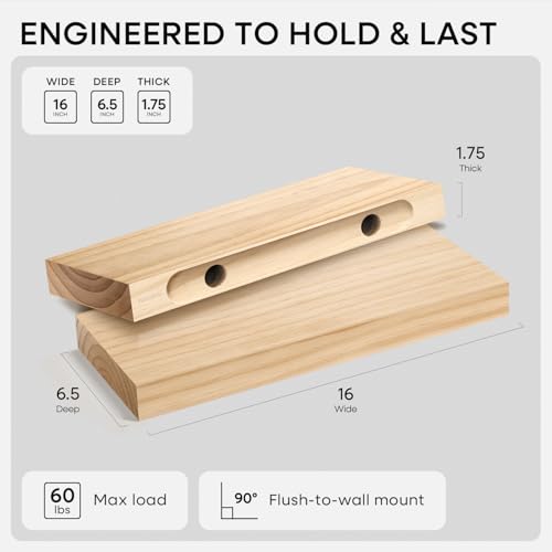 16 Inch Floating Shelves (2 Count)
