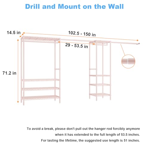 E11 Heavy Duty Closet Garment Rack