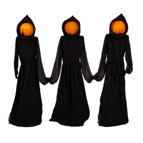 Evergreen Set of 3 LED Black Halloween Grim Reaper Stakes (Reaper, Set of 3)