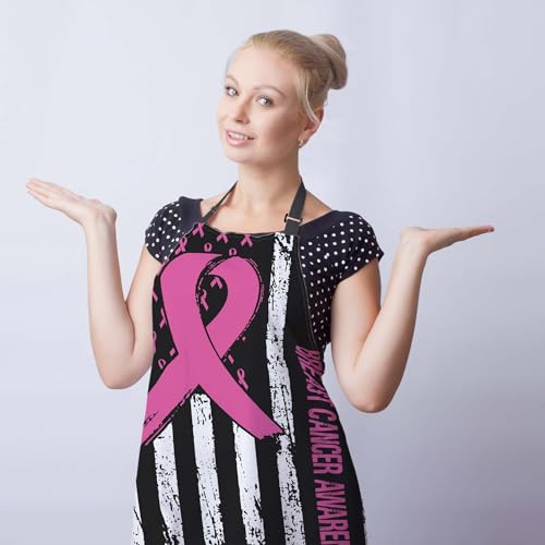 Cooking Apron for Women Breast Cancer Awareness Funny Aprons for Men for Kitchen Restaurant BBQ Painting Crafting Gardening 27”