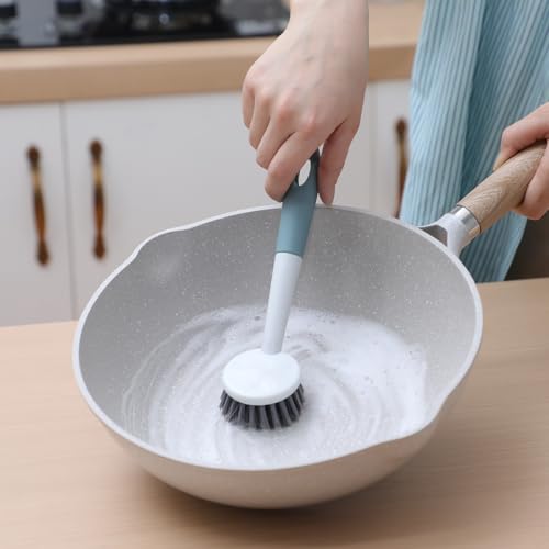 12 Pack Long Handle Dish Scrub Brush Stiff Bristles (12 Count)