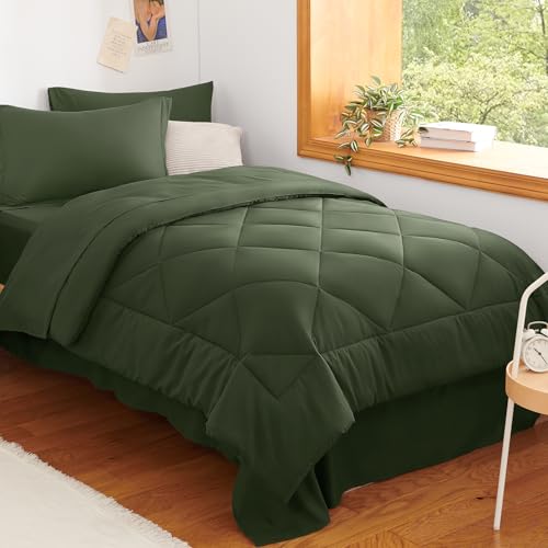 Twin XL Comforter Set Olive Green