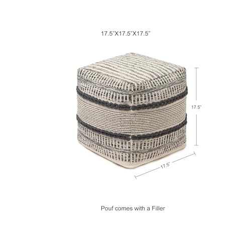 Pouf Ottoman with Filler Cube Bean Bag Pouffe