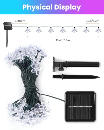 60 LED Flower Solar String Lights Outdoor Waterproof Fairy Lights (60 Count)