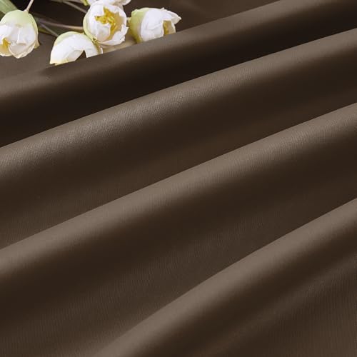 Chocolate Brown 72 Inch Wide Pinch Pleated Blackout Curtains with Hooks for Cozy & Deep Sleep (2 Count)