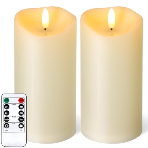 Outdoor Flameless Candles with Remote Timer (2 Count)