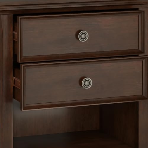 Amherst 24" Wide Solid Wood Bedside Table in Russet Brown