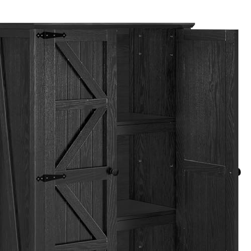 64.5" Farmhouse Pantry Cabinet with 2 Drawers & Shelves