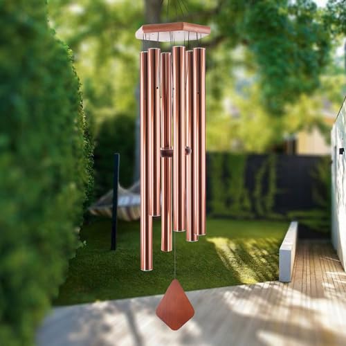 Memorial Wind Chimes 44 inch Red Copper Deep Tone Sympathy Gift Patio Porch