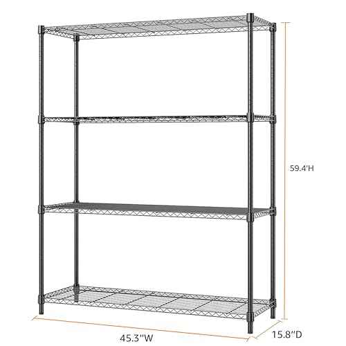 1400 lbs 4 Tier Storage Rack Metal Wire Shelving Unit (4 Count)
