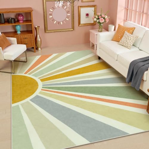 Boho Machine Washable 6x9 Area Rugs for Living Room (54 Sq Ft)