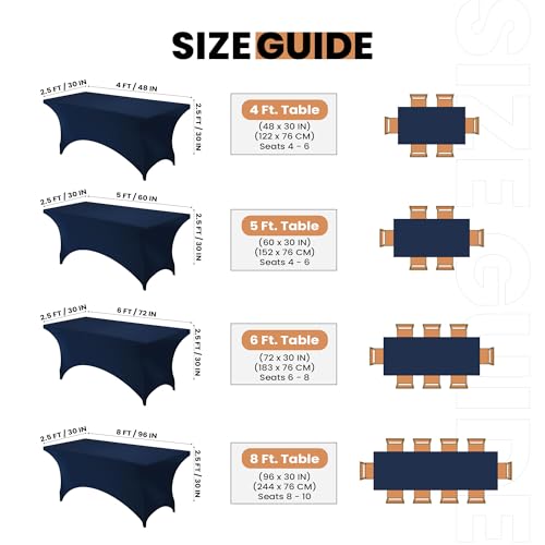Spandex Table Cloth 2 Pack [6FT