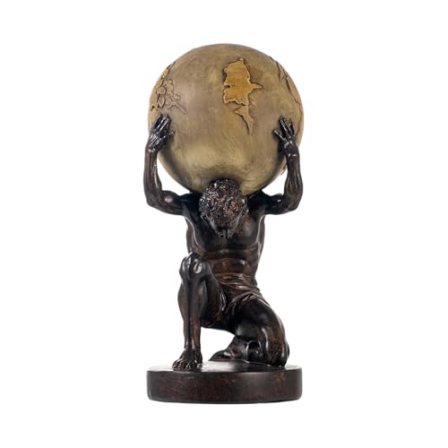 Atlas Holding Up World Statue and Sculpture