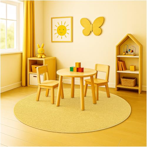 Soft & Colorful 4' Round Kids Classroom Area Rug