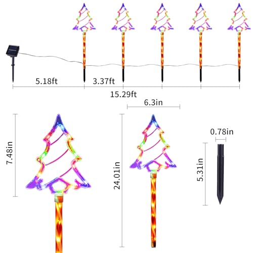 Solar Christmas Tree Pathway Lights Outdoor Decorations