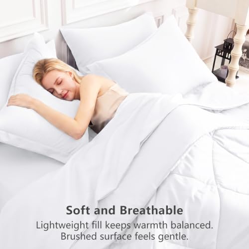 Queen Comforter Set with Sheets White