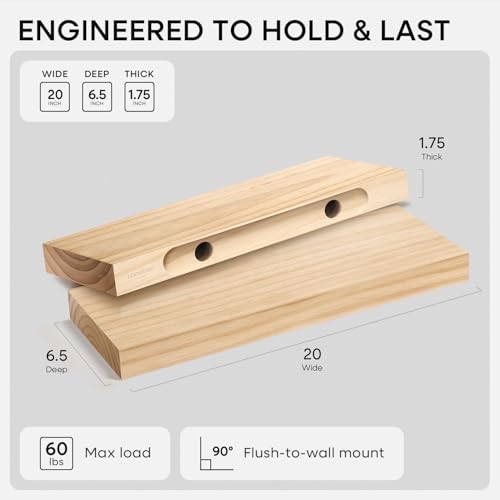 20 Inch Floating Shelves (2 Count)