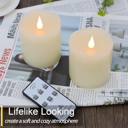 Flameless Candles Battery Operated with Remote Timer (2 Count)