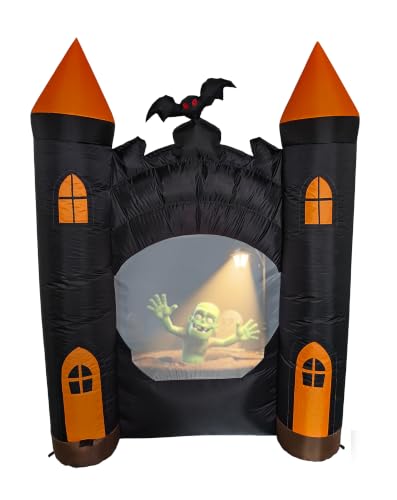 7 Ft Inflatable Haunted Castle with Built in Video Projector & Speaker