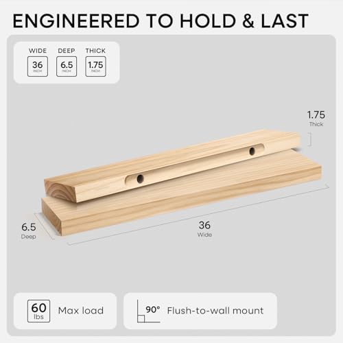 36 Inch Floating Shelves (4 Count)