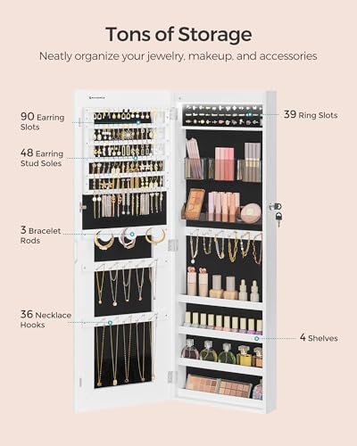 Mirror Jewelry Cabinet Armoire