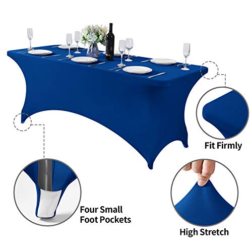 2Pack Spandex Table Cover for 6Ft or 4fT or 8ft Table Universal Fitted Stretch Tablecloth for Party (2 Count)