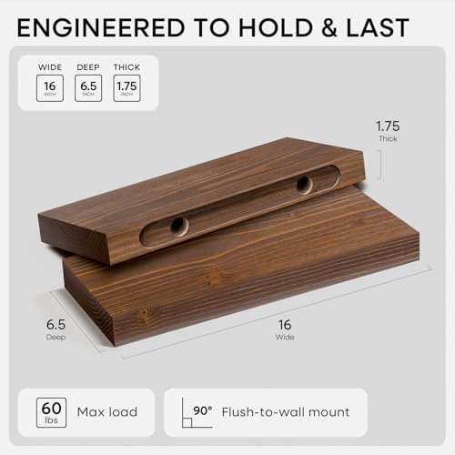 16 Inch Floating Shelves (2 Count)