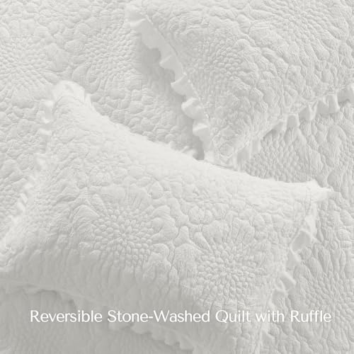 White Ruffled Quilt Twin Size