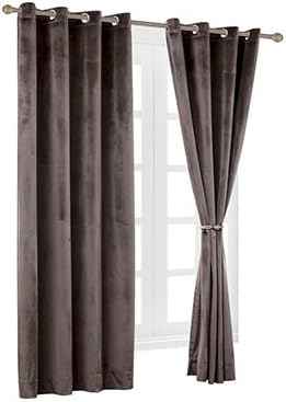 Cherry Home Set of 2 Blackout Velvet Drapes Room Darkening Curtains Panel Grommet Drapery, 52 by 63-Inch, Chocolate Brown(2 Panels) Theater| Bedroom| Living Room| Hotel