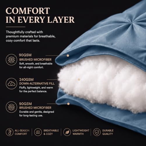 Twin Comforter Set Grayish Blue