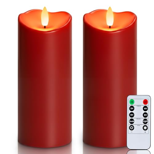 Burgundy Flameless Candles (2 Count)