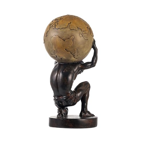 Atlas Holding Up World Statue and Sculpture