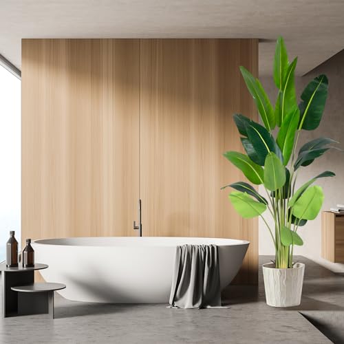 Artificial Bird of Paradise Plant 8Ft Fake Tropical Palm Tree with 18Trunks Faux Banana Leaf Trees in Pot for Home Indoor Outdoor Office Modern Decor Housewarming Gift (18 Count)