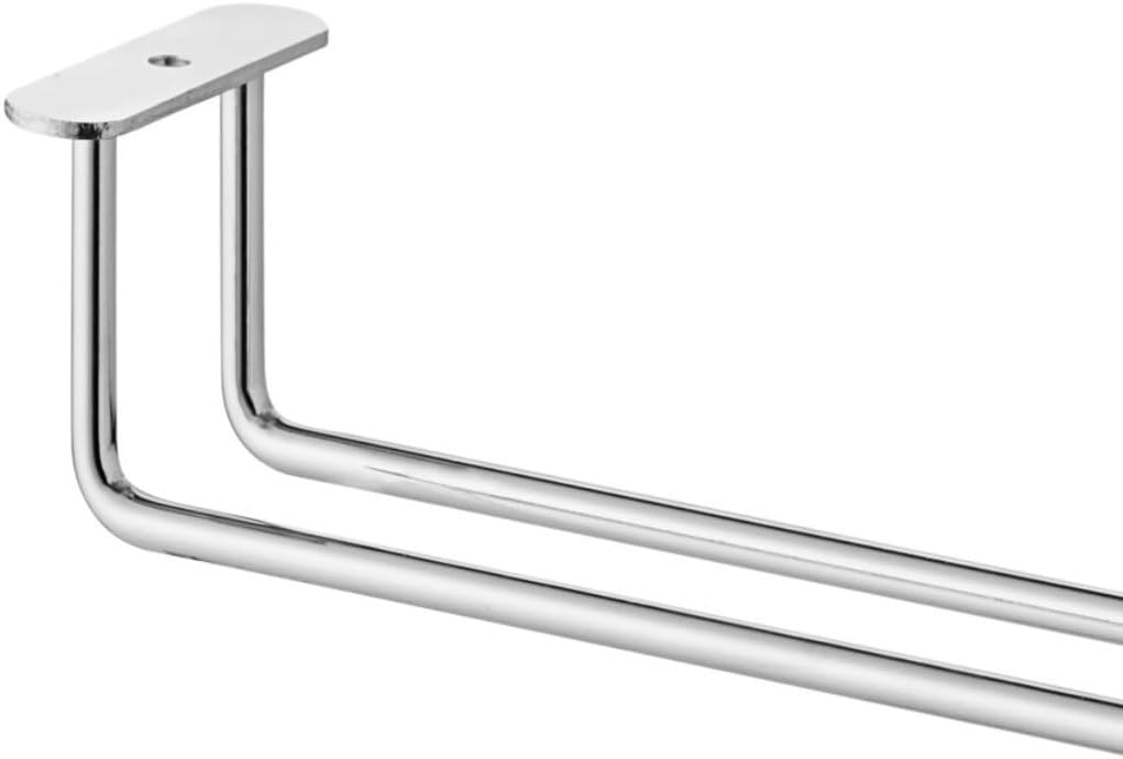 Soro Essentials- 24" Hanging Stemware Rack Chrome Plated Set of 2- Wine Glass Hangers Under Shelf Cabinet Wire Holder Storage for Kitchen Bar or Home