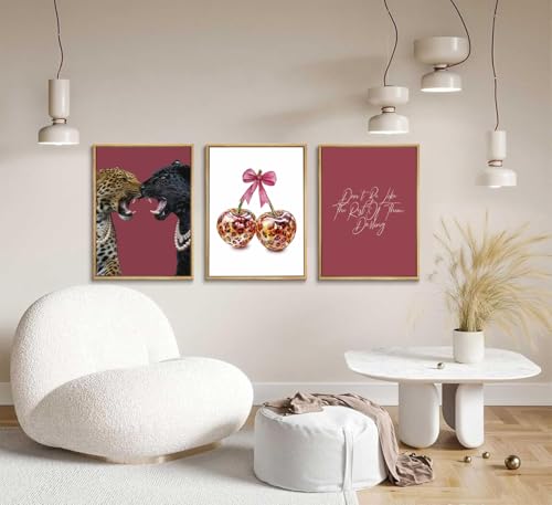 3Pcs Cheetah Aesthetic Canvas Wall Art (3 Count)