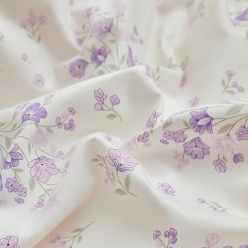 Purple Floral Comforter Set Twin XL Fluffy Soft Microfiber Girls Garden Floral Bedding Comforter Botanical Flowers Comforter with 2 Pillowcases Vintage Aesthetic Bedding Twin XL Comforter Set
